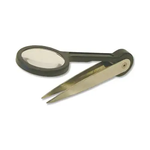Nickel Plated Tweezers with Attached Magnifying Lens Bucket, 3.5-In., 30-Pc. Nickel Plated Tweezers with Attached Magnifying Lens Bucket, 3.5-In., 30-Pc.