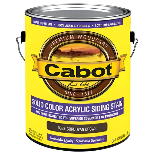 Solid Color Acrylic Siding Stain, Cordovan Brown, Gallon
