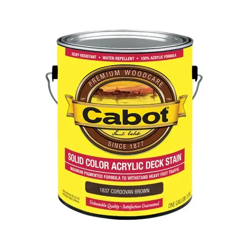 Deck Stain, Acrylic, Cordovan Brown Sold Color, 1-Gallon - pack of 4 Deck Stain, Acrylic, Cordovan Brown Sold Color, 1-Gallon - pack of 4