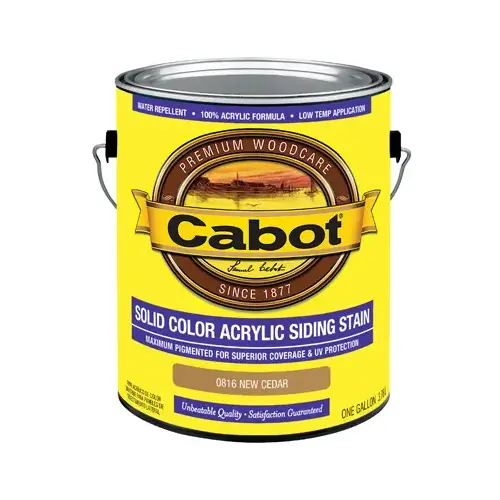 Siding Stain, Acrylic, New Cedar Solid Color, 1-Gallon Siding Stain, Acrylic, New Cedar Solid Color, 1-Gallon