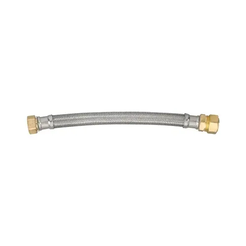 Water Heater Connector, Lead-Free, Braided Stainless Steel, 7/8 Compression x 3/4 FIP x 18-In. Water Heater Connector, Lead-Free, Braided Stainless Steel, 7/8 Compression x 3/4 FIP x 18-In.