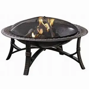 SHINERICH INDUSTRIAL LTD SRFP90B Wood Burning Fire Bowl, Black, 35-In. Round