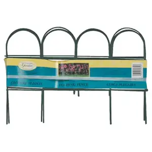 PANACEA 89318 Green Round-Top Garden Fence, 10-In. x 10-Ft.