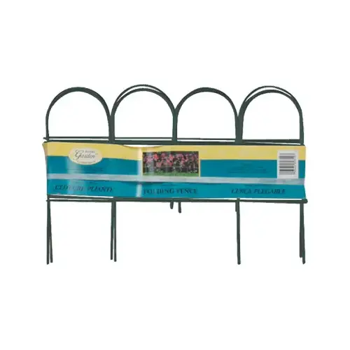 Green Round-Top Garden Fence, 10-In. x 10-Ft.