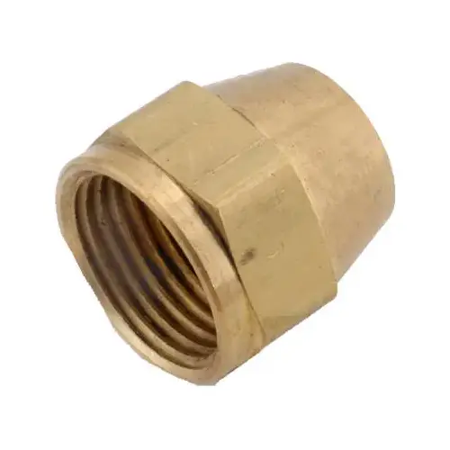 Lead Free Brass Flared Tube Nut: 1/4" Tube OD, 45 degree Flared Angle