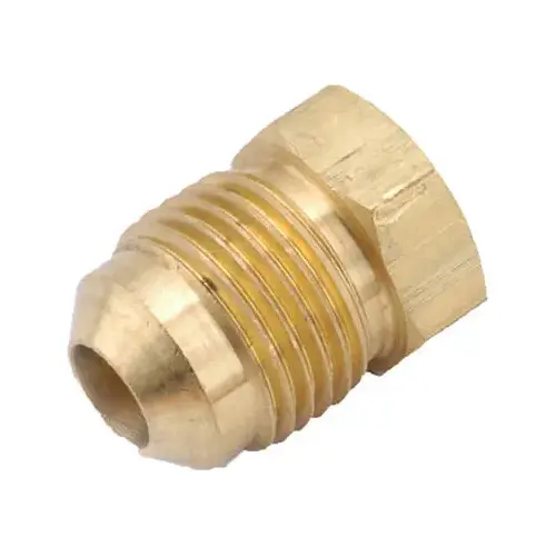 Lead Free Brass Flared Tube Plug: 1/4" Tube OD, 45 degree Flared Angle
