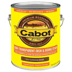 CABOT/VALSPAR CORP 16337-07 Deck & Siding Stain, Semi-Transparent, VOC, Cordovan Brown, 1-Gallon