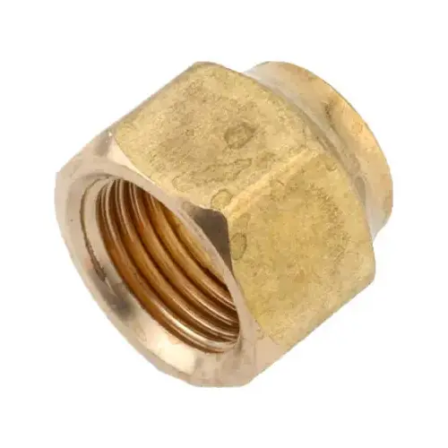 Brass Refrigerator Flare Nut, Short Forged, 3/4-In.