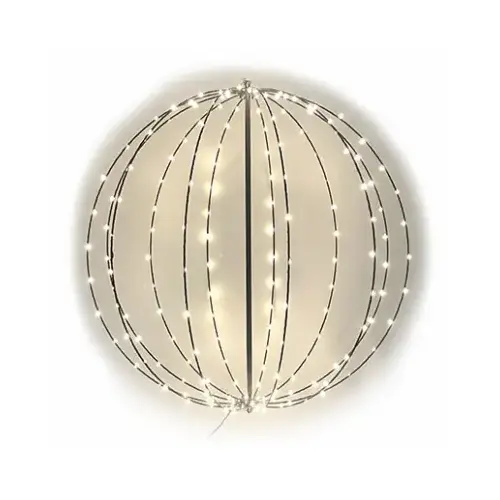 3D LED Sphere Light, Foldable, 180 Warm White Microdot Lights, 30-In.