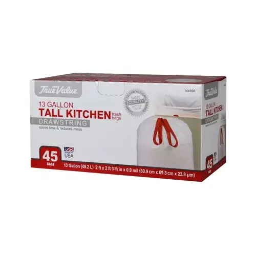 Kitchen Trash Bags, 45-Ct. 13-Gal. White Kitchen Trash Bags, 45-Ct. 13-Gal. White