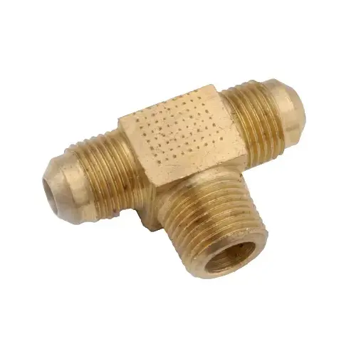 Brass Flare Branch Tee, 3/8 x 1/2-In. MPT Brass Flare Branch Tee, 3/8 x 1/2-In. MPT