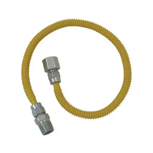 Stainless Steel Gas Appliance Gas Connector, 60-In., 1/4-In. I.D. x 3/8-In. O.D. Stainless Steel Gas Appliance Gas Connector, 60-In., 1/4-In. I.D. x 3/8-In. O.D.