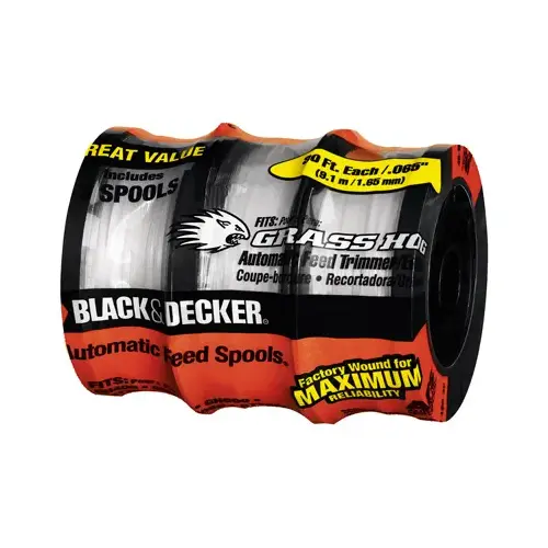 Grass Hog String Grass Trimmer Line & Spool, AF-100, .065 In. x 30 Ft pack of 3 White Grass Hog String Grass Trimmer Line & Spool, AF-100, .065 In. x 30 Ft pack of 3 White