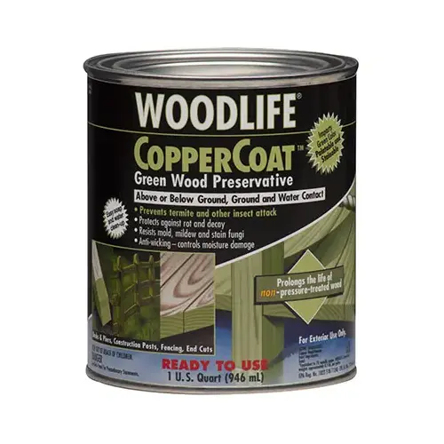 Wood Preservative, Coppercoat Green, 1-Qt.