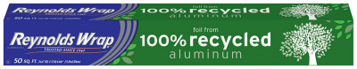 REYNOLDS CONSUMER PRODUCTS F28206 Aluminum Foil, Completely Recycled, 12-In. x 16.67-Yds.