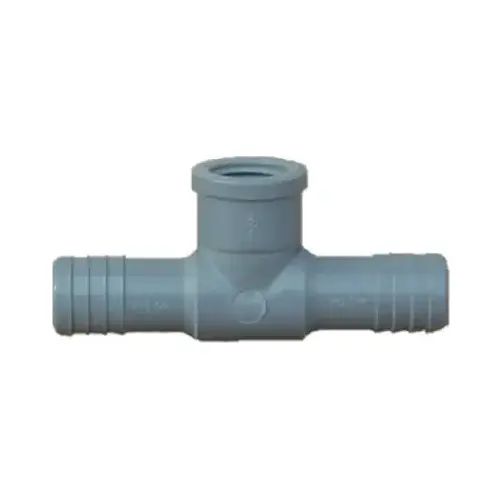 Pipe Fitting Insert Tee, Female, Iron, 1-1/4 x 1-1/4 x 1/2-In.