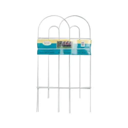 White Round-Top Garden Fence, 32-In. x 8-Ft.