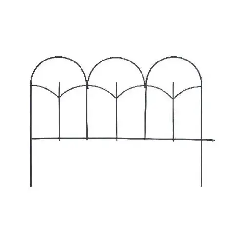 Black Round-Top Garden Fence, 14 x18-In.