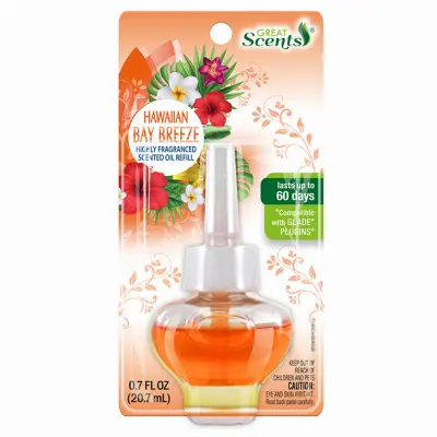 DELTA BRANDS INC. Air Freshener Scented Oil Refill Hawaiian Bay Breeze 0.7-oz. - pack of 12 92528-12-XCP12