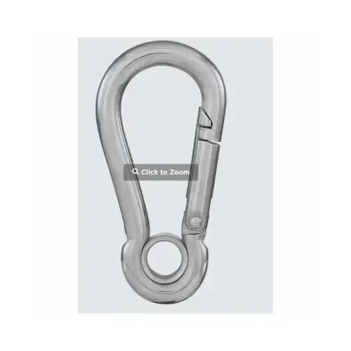 Interlocking Spring Snap, 3-1/8 in, 400 lb Working Load, 316 Grade, Stainless Steel/Steel Interlocking Spring Snap, 3-1/8 in, 400 lb Working Load, 316 Grade, Stainless Steel/Steel