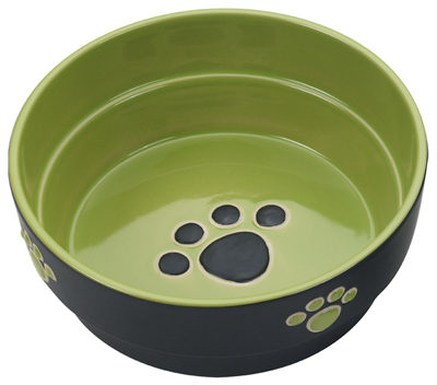 Spot 6900 Fresco Dog Dish, Green Stoneware, 7-In.