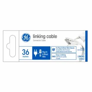 GE Lighting 93129110 Linking Connector Cable For Plug-In/Direct Wire Undercabinet Fixtures, White, 36-In.