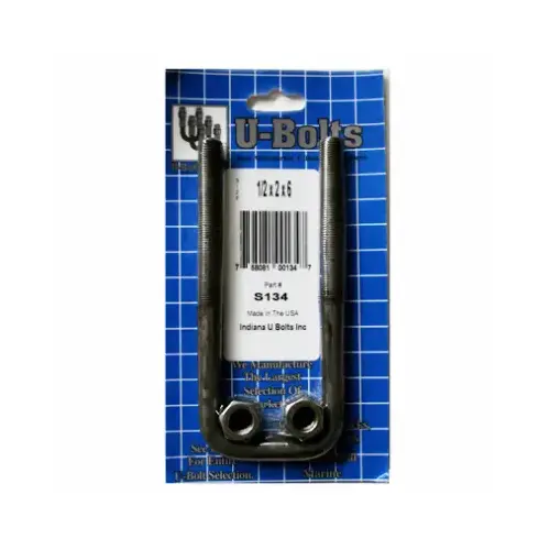Square U Bolt, Steel, 1/2 x 2 x 6-In. Square U Bolt, Steel, 1/2 x 2 x 6-In.