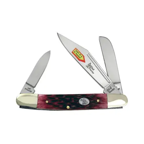 Wrangler Pocket Knife, 3-Blade, Cancun Blue/Bone Handle Wrangler Pocket Knife, 3-Blade, Cancun Blue/Bone Handle