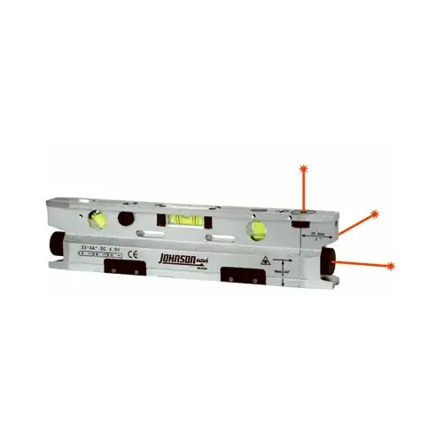 Torpedo Laser Level: 3 Beams, Class III, Red Beam
