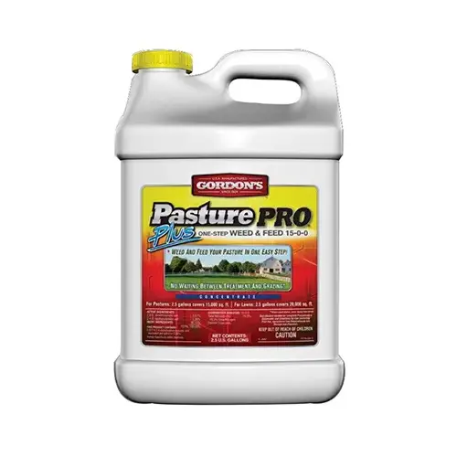 Pasture Pro Plus One-Step Weed & Feed, 15-0-0 Formula, Covers 15,000 Sq. Ft., 2.5-Gallon Concentrate