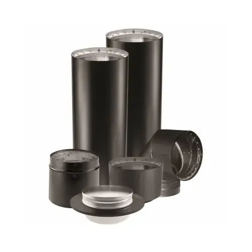 DVL Double-Wall Universal Stove Pipe Installation Kit, 6-In. Black