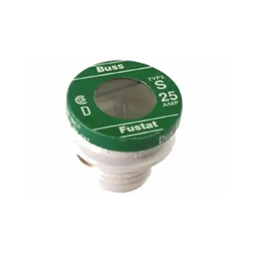Plug Fuse, Type S, Time Delay, 25-Amp Pair