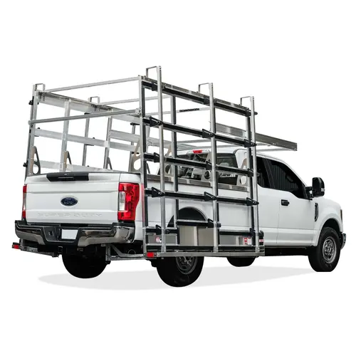 8' Bed Double Side Aluminum Glass Rack For 2022 Ford Pickup Truck F-250 Regular