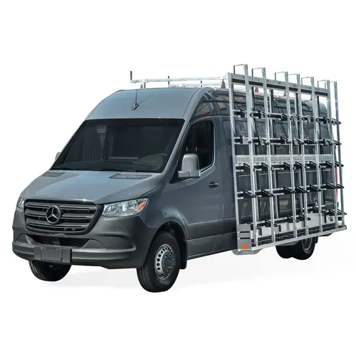 Drivers Side Aluminum Glass Rack For 2022 Mercedes Sprinter