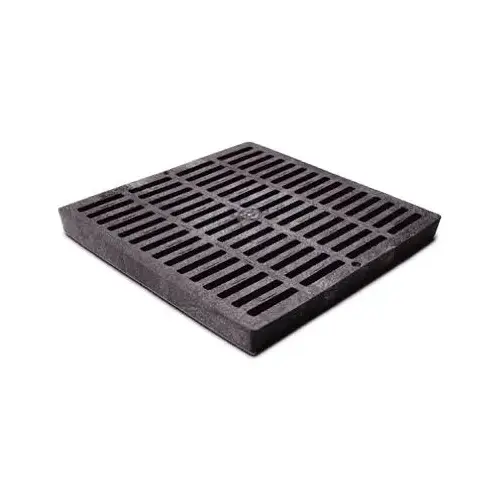 1211 Drain Grate, 12 in Dia, 11-3/4 in L, 11-3/4 in W, Square, 3/8 in Grate Opening, HDPE, Black 1211 Drain Grate, 12 in Dia, 11-3/4 in L, 11-3/4 in W, Square, 3/8 in Grate Opening, HDPE, Black