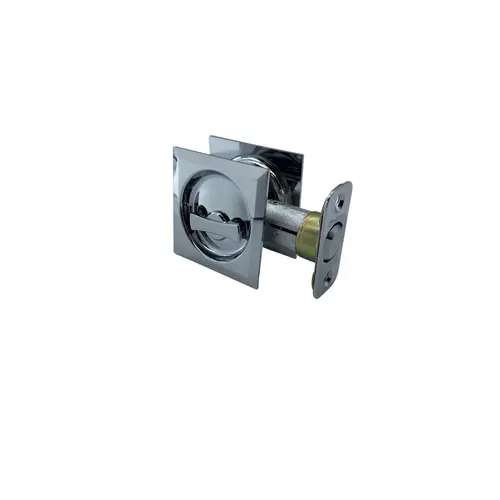 335x26 Square Pocket Door Lock Privacy - Polished Chrome 335x26 Square Pocket Door Lock Privacy - Polished Chrome