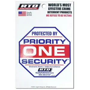 Ready To Defend RTD-X2Y Window Decal English White Security 5" H X 3.75" W