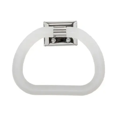 Towel Ring Chrome Silver/White Plastic/Steel Chrome