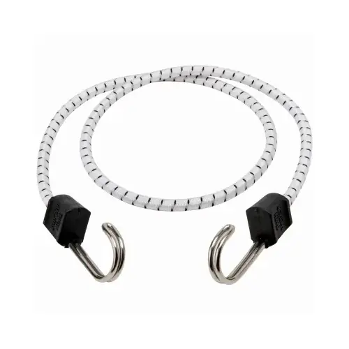 Twin Anchor Bungee Cord, 40 in L, Rubber, Hook End Black Twin Anchor Bungee Cord, 40 in L, Rubber, Hook End Black