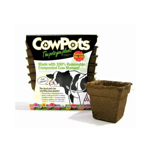 Plant Pot Seed Starter 3.75" H X 4" W X 2.5" L Brown