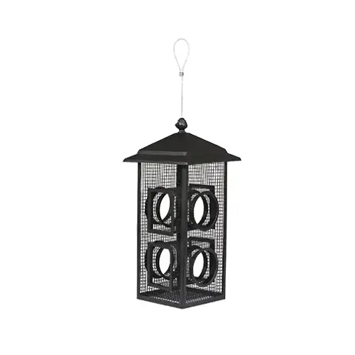 Wild Bird Feeder, Fly-Thru, 2 lb, Metal Black Wild Bird Feeder, Fly-Thru, 2 lb, Metal Black