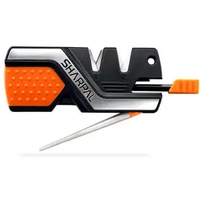 Sharpal 101N Knife Sharpener and Survival Tool 6-in-1 Carbide/Diamond 400 Grit Black/Orange