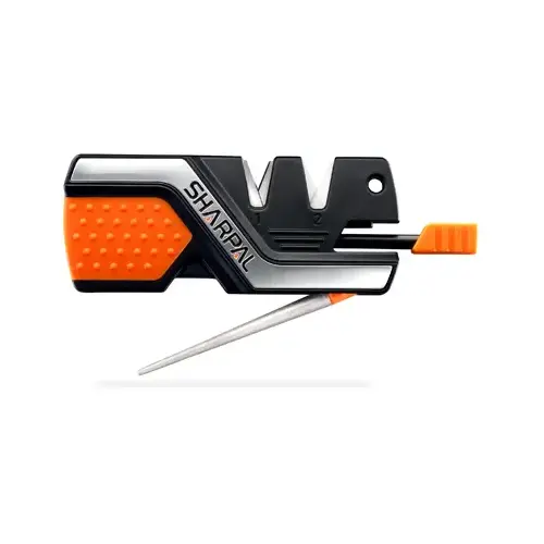 Knife Sharpener and Survival Tool 6-in-1 Carbide/Diamond 400 Grit Black/Orange Knife Sharpener and Survival Tool 6-in-1 Carbide/Diamond 400 Grit Black/Orange