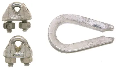 Campbells Wire Rope Clips and Thimble Electrogalvanized Aluminum Electrogalvanized B7675119