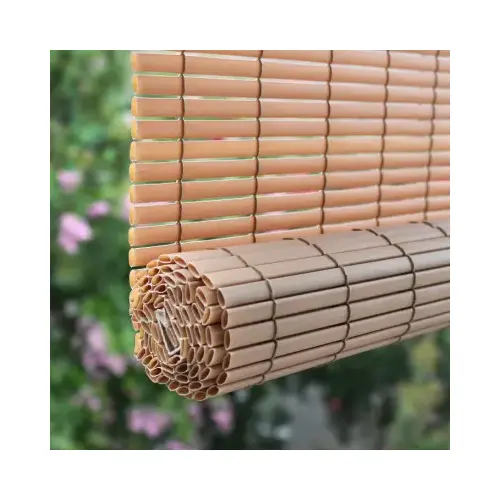 Rollup Shade Vinyl 72" W X 72" H Bamboo Cordless Bamboo