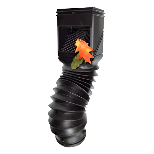 Downspout Filter FlexGrate 2" W X 4" L Black Plastic Black