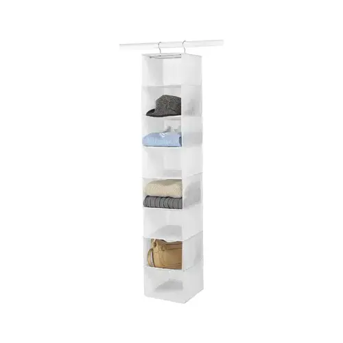 Hanging Vertical Closet Organizer 52" H X 10" W X 10-1/2" L Vinyl White