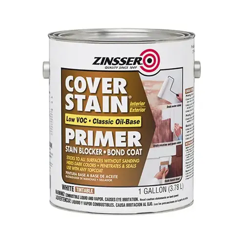Cover Stain Classic Oil-Based 100 Low VOC Interior/Exterior Primer, Flat White, 1 Gal. Cover Stain Classic Oil-Based 100 Low VOC Interior/Exterior Primer, Flat White, 1 Gal.