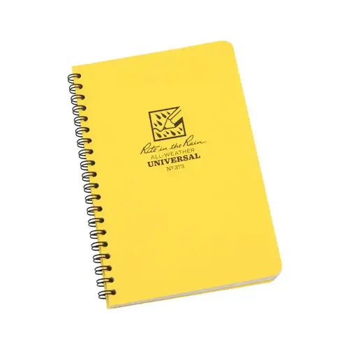Notebook All-Weather 4-5/8" W X 7" L Spiral Yellow - pack of 6 Notebook All-Weather 4-5/8" W X 7" L Spiral Yellow - pack of 6