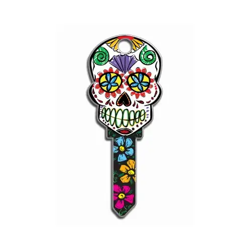 Key Blank Key Shapes Sugar Skull House SC1 Double For Schlage Multicolored - pack of 5 Key Blank Key Shapes Sugar Skull House SC1 Double For Schlage Multicolored - pack of 5